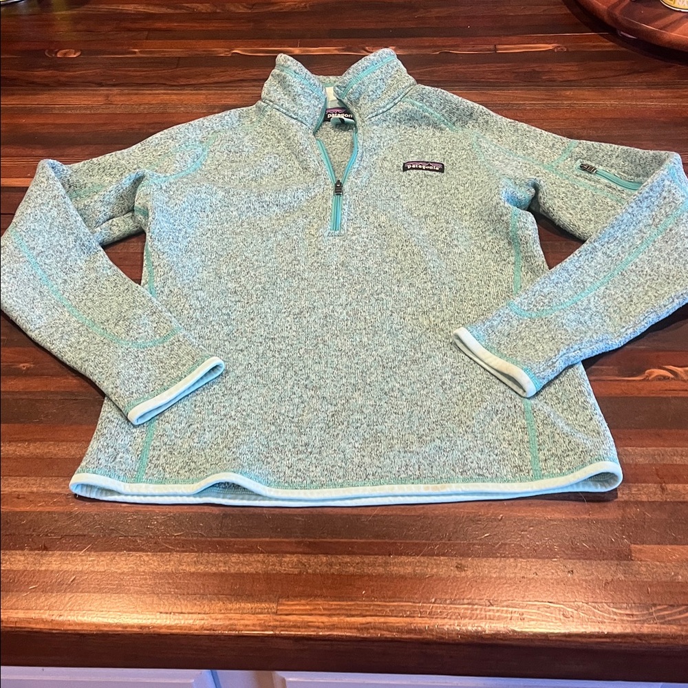 Patagonia Teal Mint Heather Quarter-Zip Fleece Pullover
